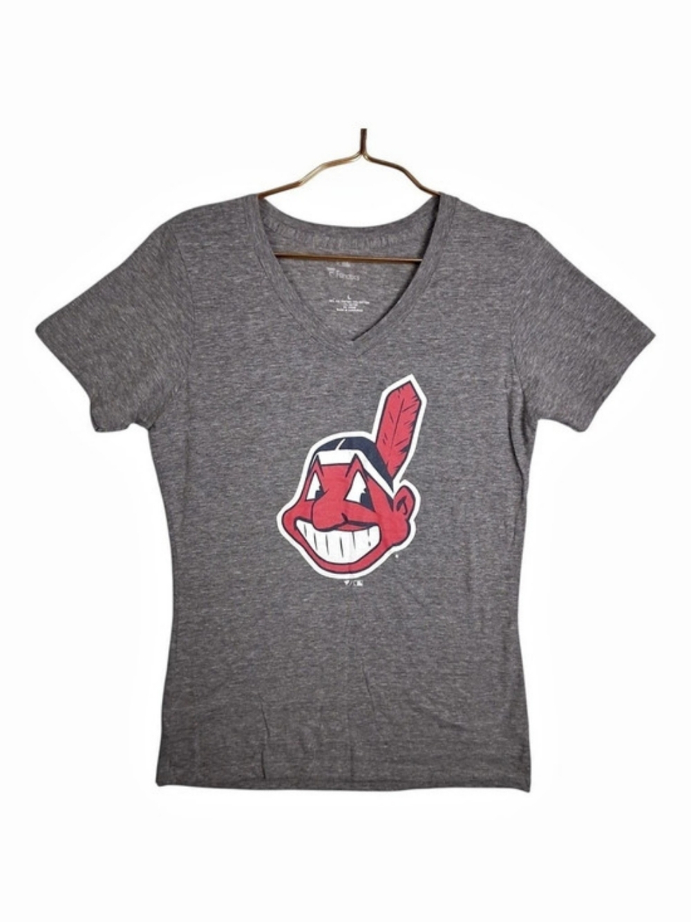 Fanatics Cleveland Indians Chief Wahoo V-Neck Tri-Blend T-Shirt